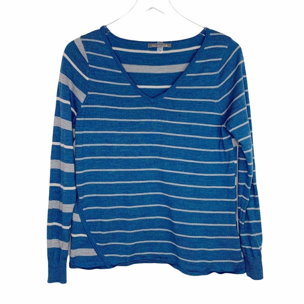 Smartwool Everyday Striped Sweater Sz S Blue